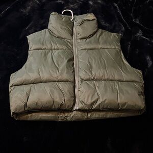 Olive Green Puffer Vest